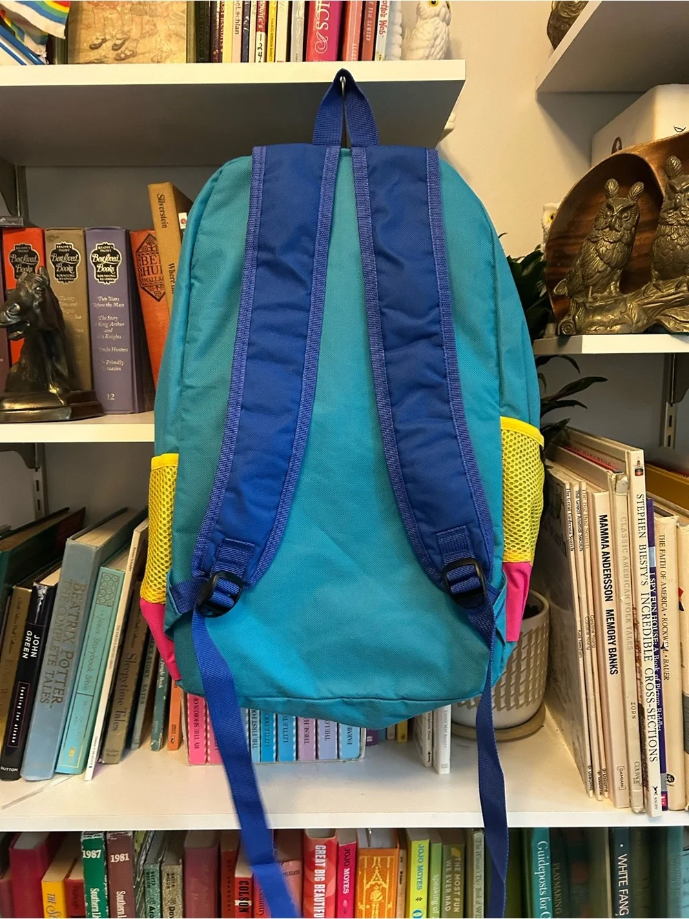 Colorblock Backpack - Pink & Teal